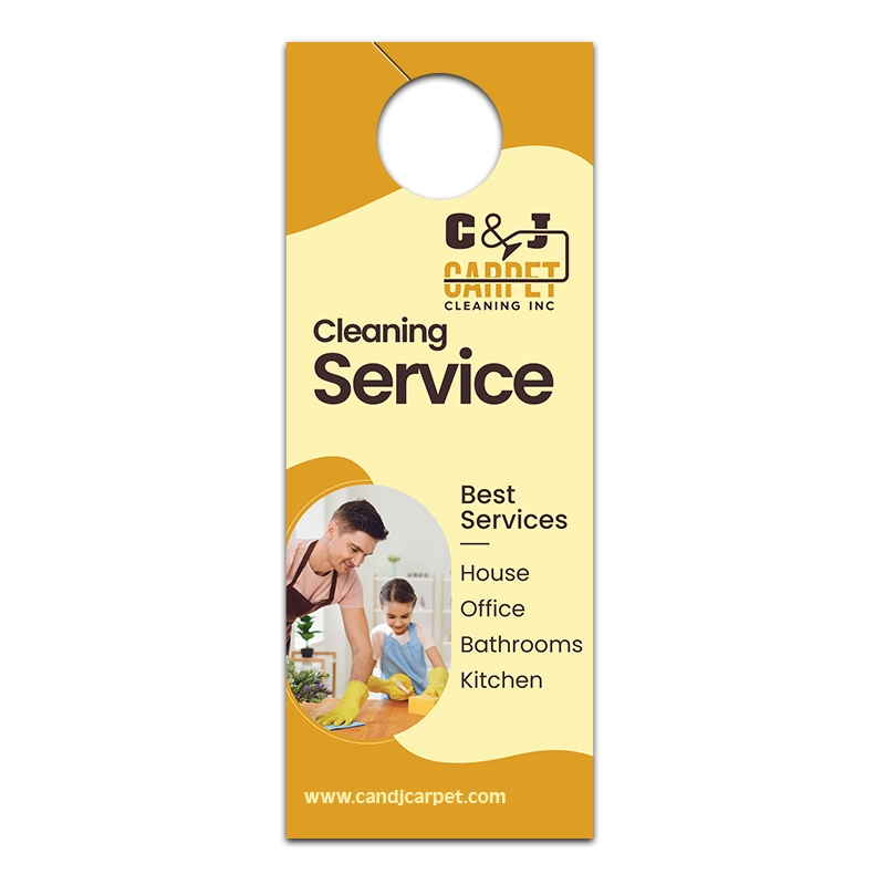 4.5x11" Full Color One Sided Door Hangers - 14 pt Synthetic