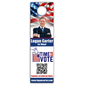4x14" Full Color One Sided Door Hangers - 14 pt Synthetic