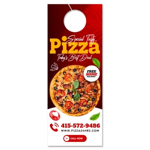 4.25x11" Full Color One Sided Door Hangers - 14 pt Synthetic