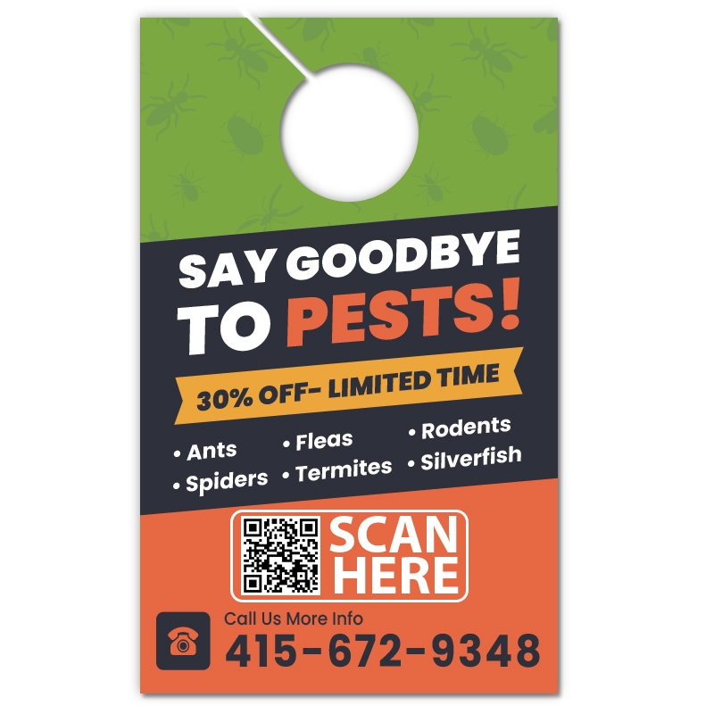 5.25x8.5" Full Color One Sided Door Hangers - 14 pt Synthetic