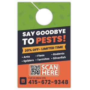 5.25x8.5" Full Color One Sided Door Hangers - 14 pt Synthetic