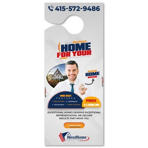 3.5x8.5" Full Color One Sided Door Hangers - 14 pt Synthetic