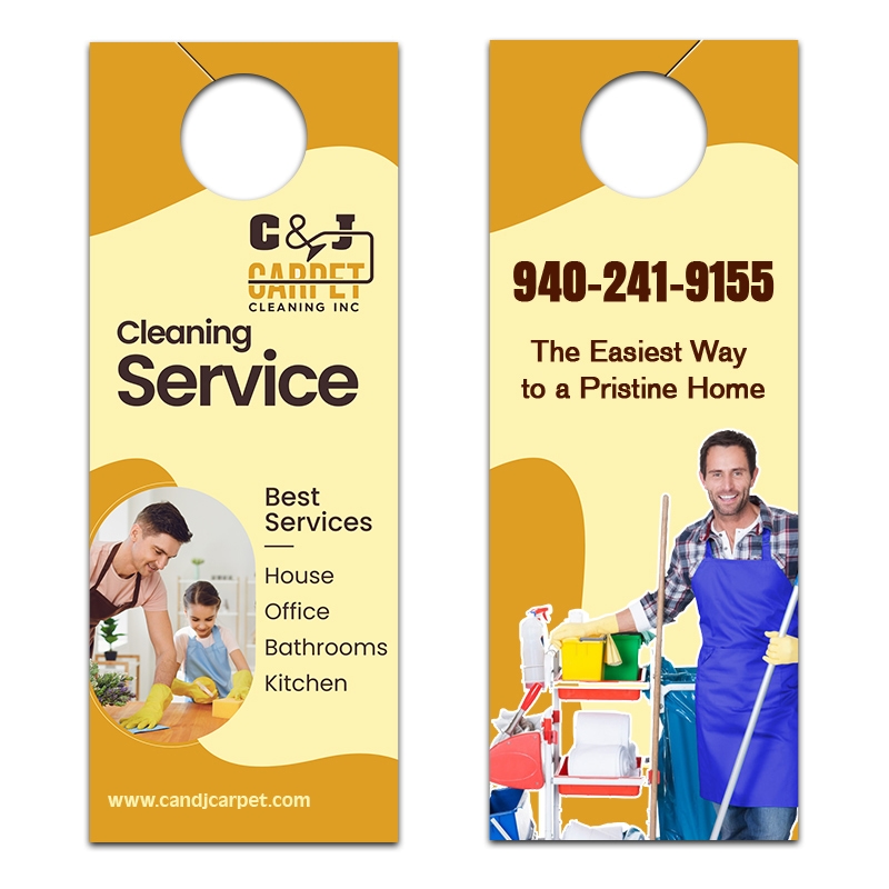 4.5x11" Full Color Double Sided Door Hangers - 14 pt Synthetic