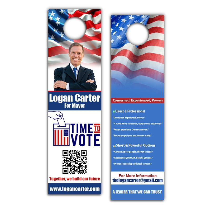 4x14" Full Color Double Sided Door Hangers - 14 pt Synthetic