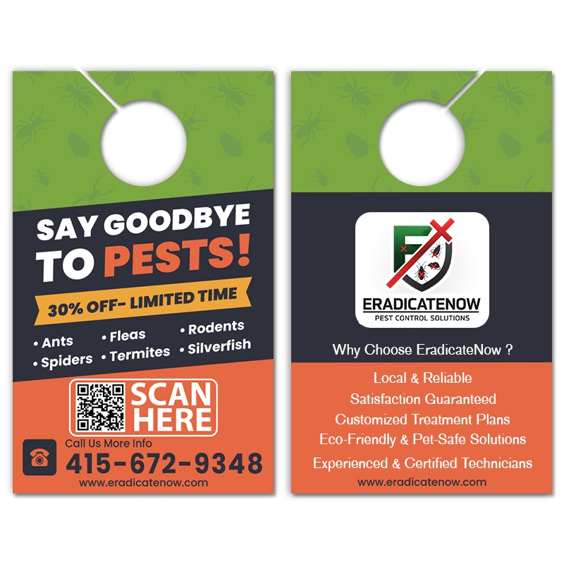 5.25x8.5" Full Color Double Sided Door Hangers 14 pt Synthetic