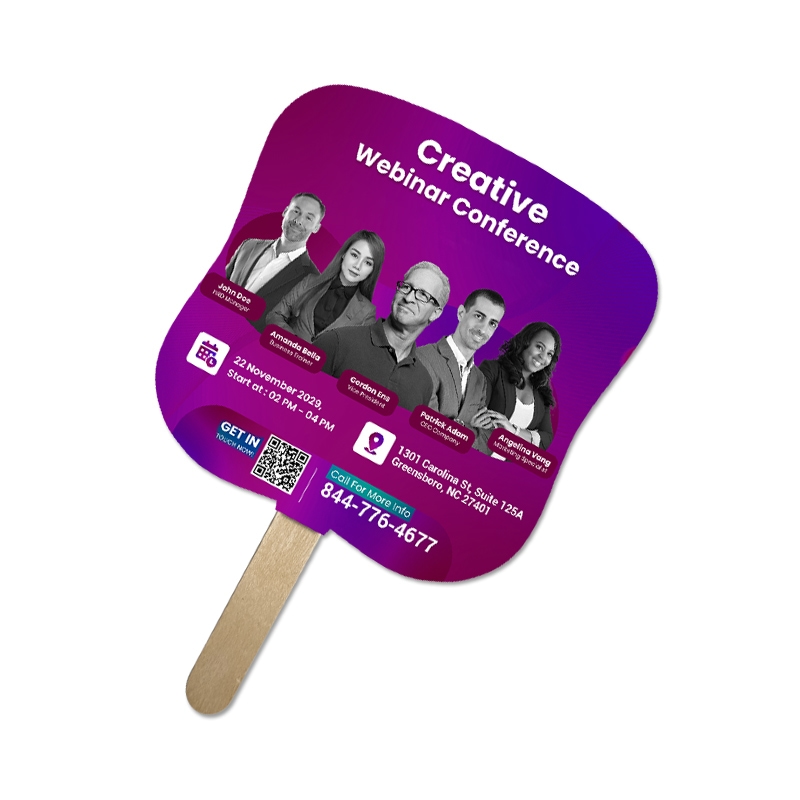 Full Color Mini Hand Fans - 16 pt