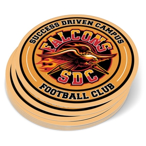 6" Circle Full Color Indoor Paper Stickers