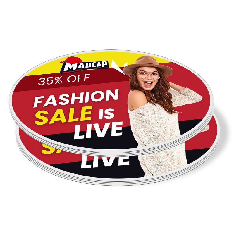 3x2" Oval Full Color Indoor Paper Stickers