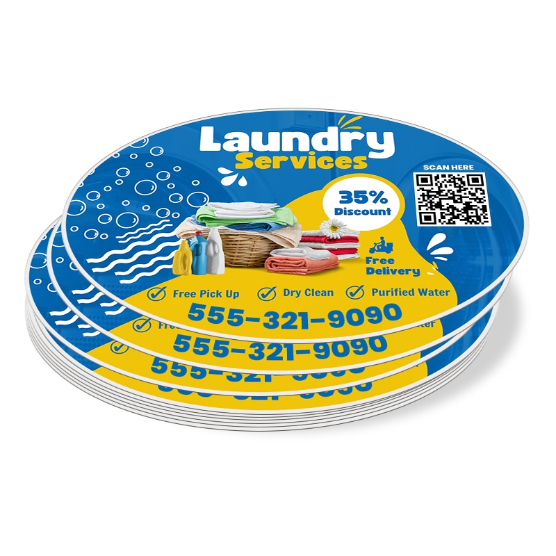 6.5x4.25" Oval Full Color Indoor Paper Stickers