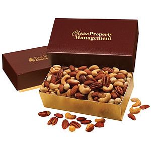 Deluxe Mixed Nuts in Burgundy & Gold Gift Box
