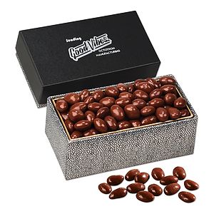 Chocolate Covered Almonds in Black & Silver Gift Box