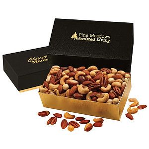 Deluxe Mixed Nuts in Black & Gold Gift Box