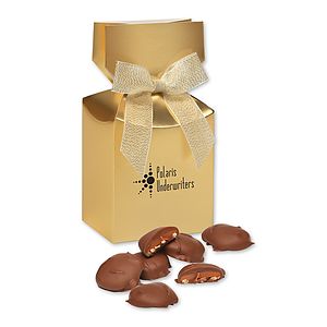 Caramel Pecan Clusters in Gold Premium Delights Gift Box
