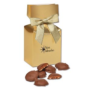 Caramel Pecan Clusters in Gold Premium Delights Gift Box