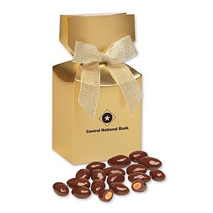 Chocolate Covered Almonds in Gold Premium Delights Gift Box
