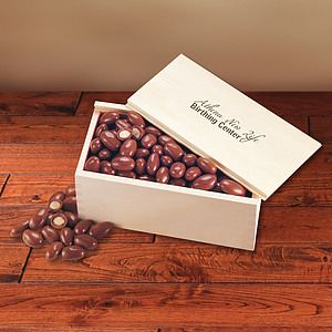 Milk Chocolate Covered Almonds in Wooden Collector's Box