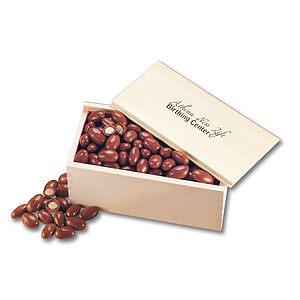 Milk Chocolate Covered Almonds in Wooden Collector's Box