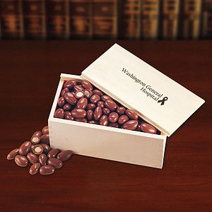 Milk Chocolate Covered Almonds in Wooden Collector's Box