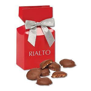 Caramel Pecan Clusters in Red Premium Delights Gift Box