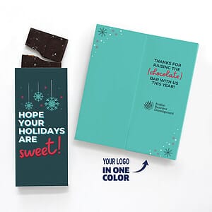 One Color Foil-Stamped Stock Holiday Sentiment Sweeter Cards with Sea Salt Caramel Chocolate Bar