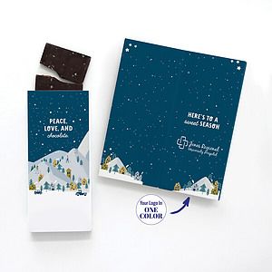 One Color Foil-Stamped Stock Holiday Sentiment Sweeter Cards with Sea Salt Caramel Chocolate Bar