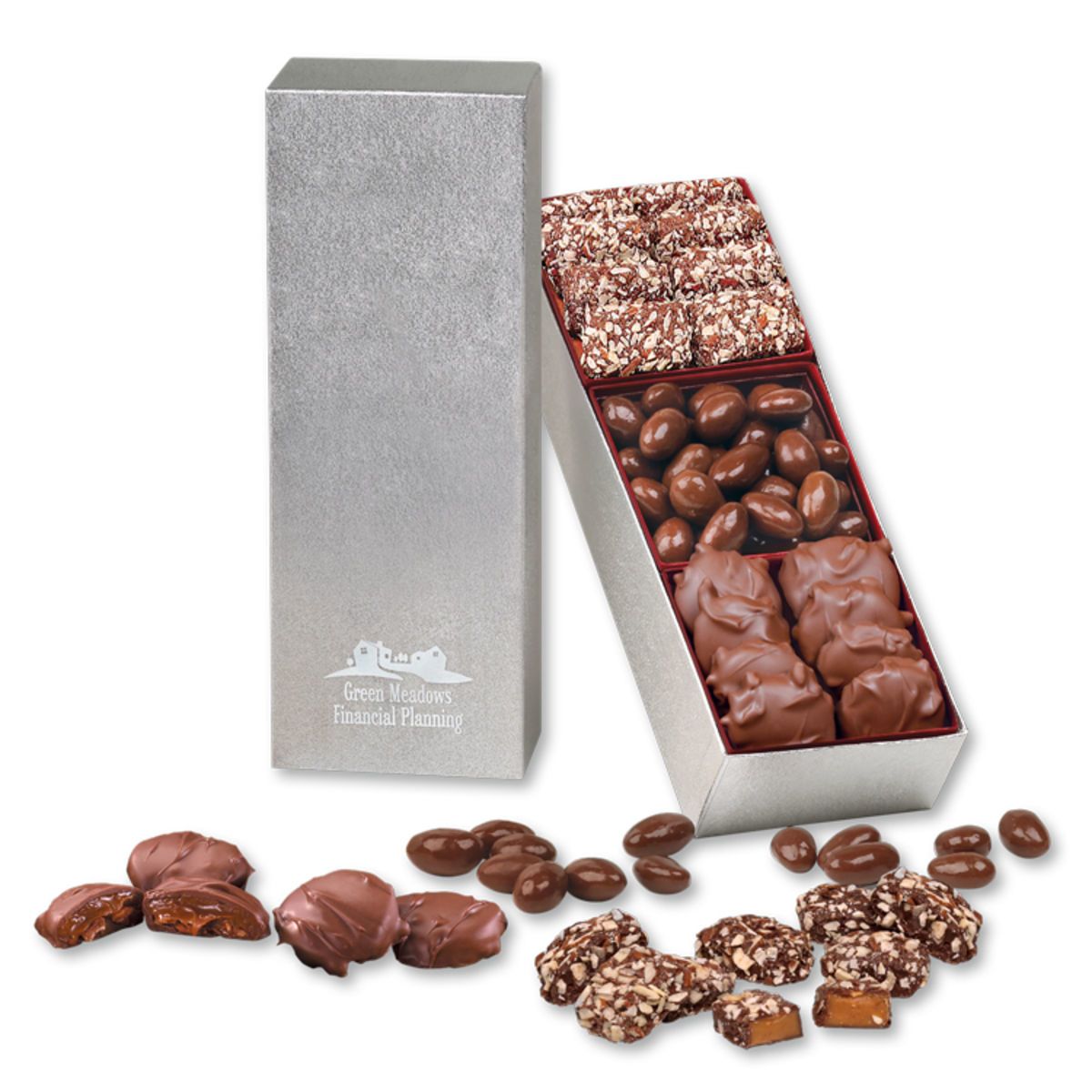 Custom Silver snack trio personalized with your custom logo design