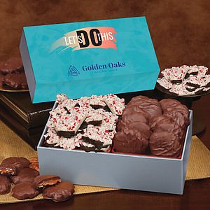 Pecan Clusters & Peppermint Bark in Gift Box with Full Color Sleeve