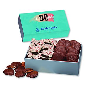 Pecan Clusters & Peppermint Bark in Gift Box with Full Color Sleeve