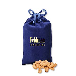 SALE - Extra Fancy Cashews in Blue Velour Gift Bag