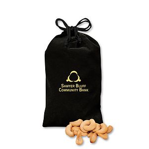 Extra Fancy Cashews in Black Velour Gift Bag