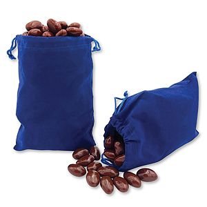 SALE - Chocolate Covered Almonds in Blue Velour Gift Bag