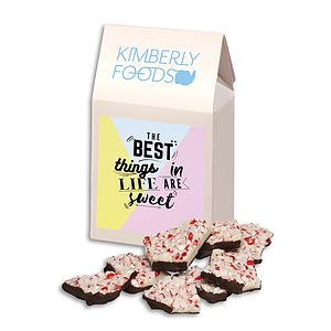 Peppermint Bark in Gable Top Gift Box with Full Color Imprint