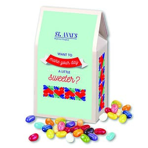 Jelly Belly Jelly Beans in Gable Top Gift Box with Full Color Imprint