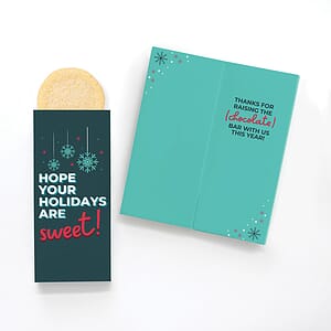 One Color Foil-Stamped Stock Holiday Sentiment Sweeter Cards with Sugar Cookies