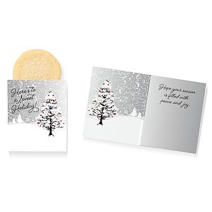 Foil-Stamped Stock Cardinals Design Mini Sweeter Card with Single Sugar Cookie