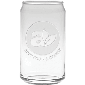 16 oz. Deep Etch Soda Can Glass