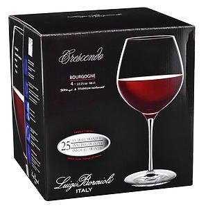 22.5 oz. Crescendo Bourgogne Wine Set of 4- Etched