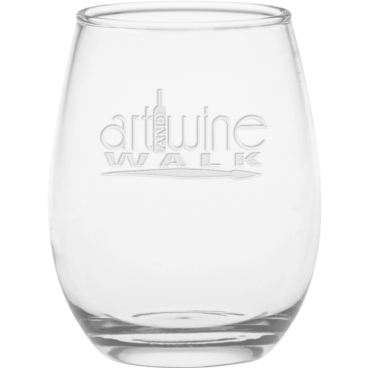 12 oz. Stemless Wine Glass - Deep Etched
