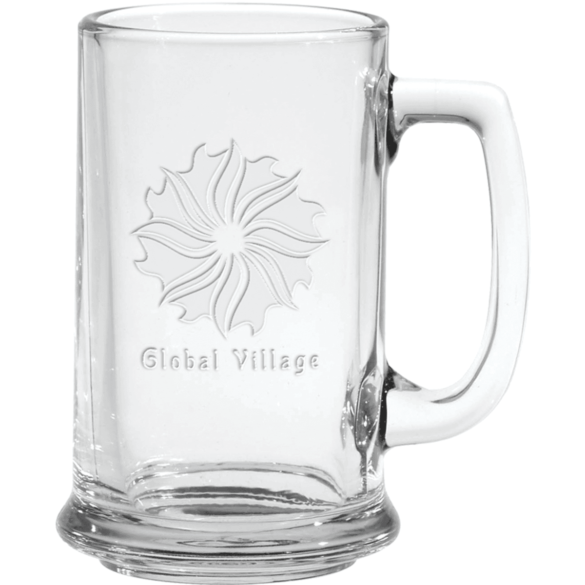 15 oz. Glass Tankard - Deep Etched