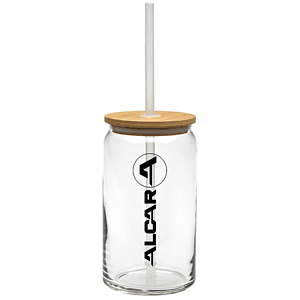 16 oz. Soda Can Glass with Bamboo Lid