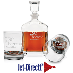 3 pc. Decanter Set - Deep Etch