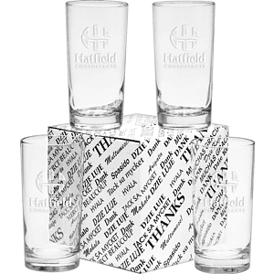 12 oz. Deluxe Beverage Thank You Set - Deep Etched