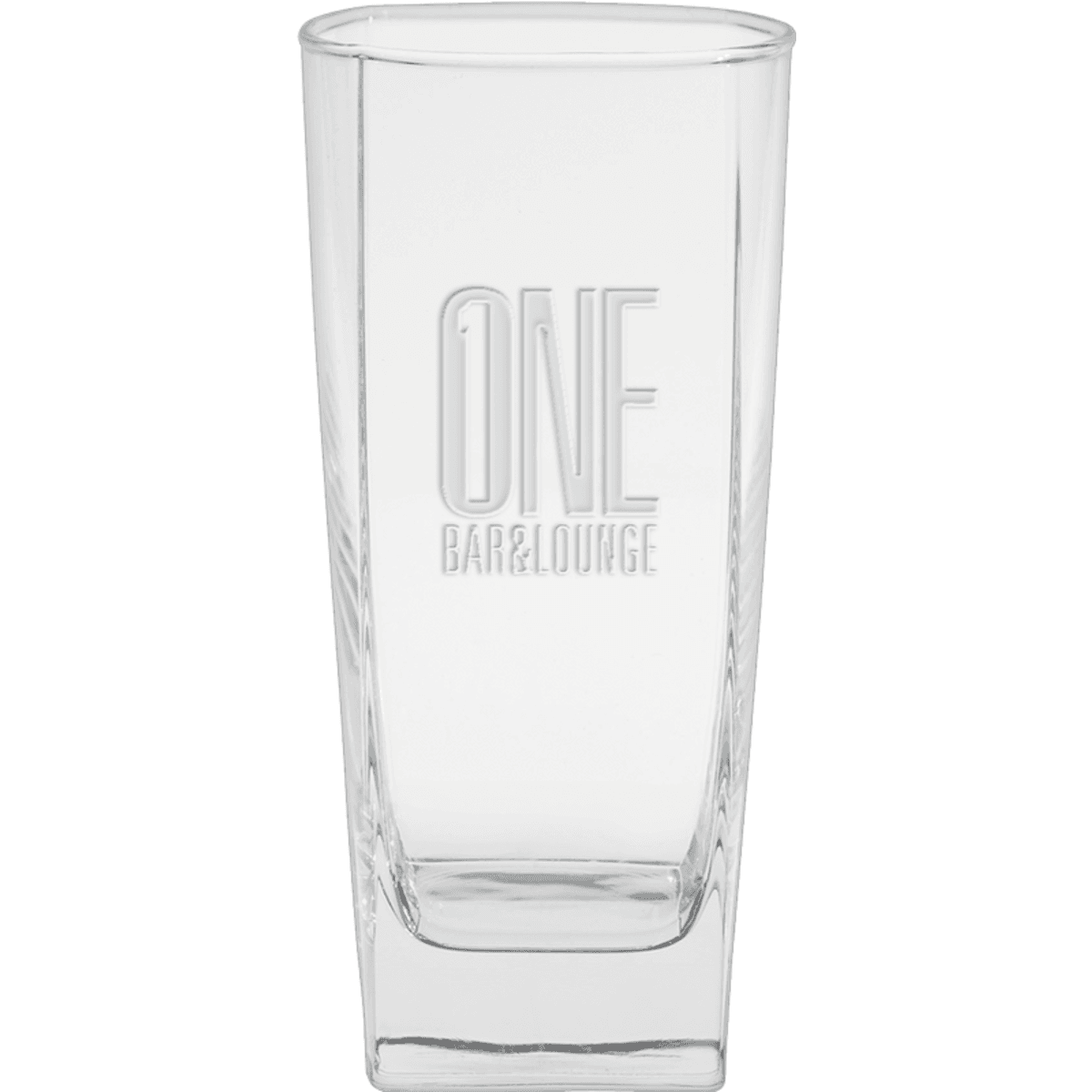 Promotional 16 oz. sterling beverage glass deep etched Personalized