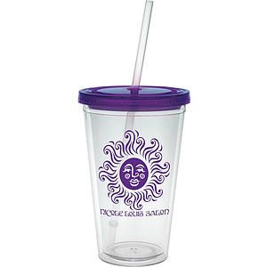 16 oz. Classic Carnival Cup - Color Lid and Straw