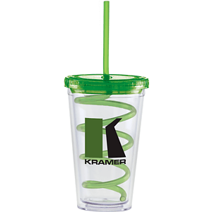 Carnival Cups-Color Curly Straw, Color Lid