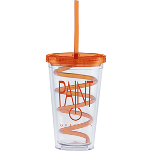 Carnival Cups-Color Curly Straw, Color Lid