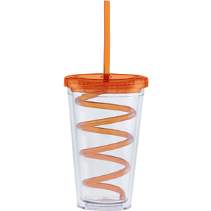 Carnival Cups-Color Curly Straw, Color Lid