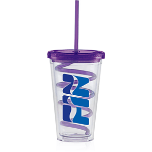 Carnival Cups-Color Curly Straw, Color Lid