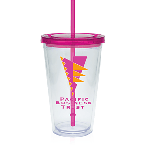 20 oz. Large Carnival Cup - Color Lid and Straw