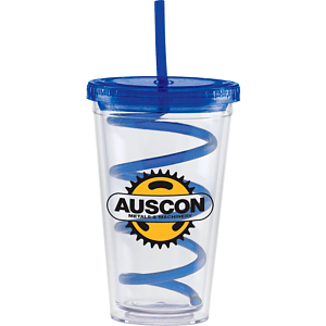 Carnival Cups Colored Curly Straw, Color Lid